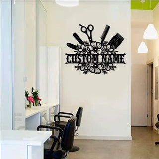 Personalized Hair Stylist Metal Sign, Hair Salon Sign, Barber Hair Stylist Gift, Hair Stylist Gifts, Hair Stylist Monogram Sign Laser Cut Metal Signs Custom Gift Ideas