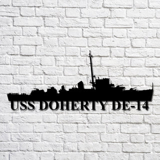 Uss Doherty De14 Navy Ship Metal Art, Custom Us Navy Ship Cut Metal Sign, Gift For Navy Veteran, Navy Ships Silhouette Metal Art, Navy Home Decor Laser Cut Metal Signs Custom Gift Ideas