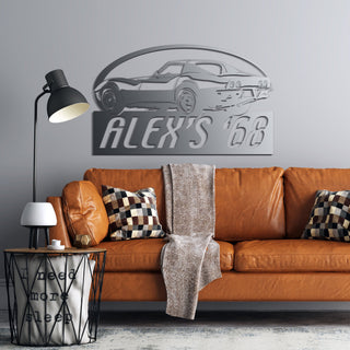 Corvette Metal Wall Decor Corvette Metal Wall Art Chevrolet Corvette Personalized Metal Sign Classic Car Wall Art Laser Cut Metal Signs Custom Gift Ideas