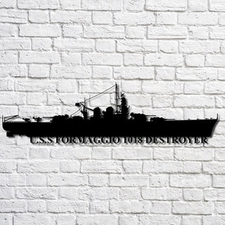 U.s.s Formaggio 1018 Destroyer Navy Ship Metal Art, Custom Us Navy Ship Cut Metal Sign, Gift For Navy Veteran, Navy Ships Silhouette Metal Art, Navy Home Decor Laser Cut Metal Signs Custom Gift Ideas