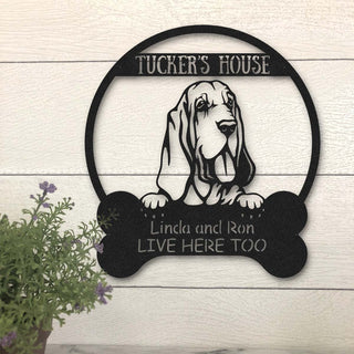 Bloodhound Dog Lovers Funny Personalized Metal House Sign Laser Cut Metal Signs Custom Gift Ideas