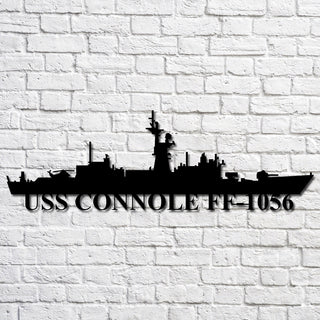 Uss Connole Ff1056 Navy Ship Metal Art, Custom Us Navy Ship Cut Metal Sign, Gift For Navy Veteran, Navy Ships Silhouette Metal Art, Navy Home Decor Laser Cut Metal Signs Custom Gift Ideas