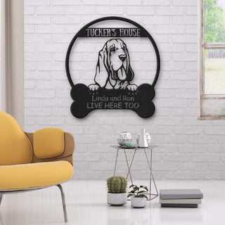 Bloodhound Dog Lovers Funny Personalized Metal House Sign Laser Cut Metal Signs Custom Gift Ideas