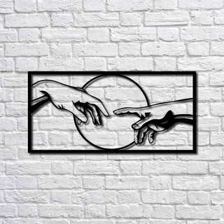 Creation of Adam Two Hands Wall Art Cut Metal Sign Laser Cut Metal Signs Custom Gift Ideas