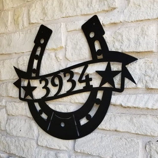 Personalized Horseshoe Sign, Family Metal Sign, Ranch Sign, Farm Sign, Gate Sign, Plasma Cut Steel Sign ,steel Art, Metal Wall Art Laser Cut Metal Signs Custom Gift Ideas