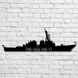 Uss Cole Ddg67 Navy Ship Metal Art, Custom Us Navy Ship Cut Metal Sign, Gift For Navy Veteran, Navy Ships Silhouette Metal Art, Navy Home Decor Laser Cut Metal Signs Custom Gift Ideas