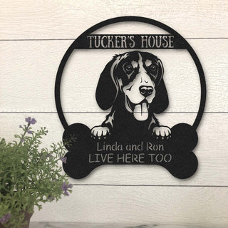 Bluetik Coonhound Dog Lovers Funny Personalized Metal House Sign Laser Cut Metal Signs Custom Gift Ideas