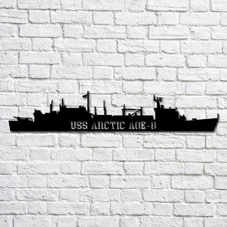 Uss Arctic Aoe8 Navy Ship Metal Art, Custom Us Navy Ship Cut Metal Sign, Gift For Navy Veteran, Navy Ships Silhouette Metal Art, Navy Home Decor Laser Cut Metal Signs Custom Gift Ideas