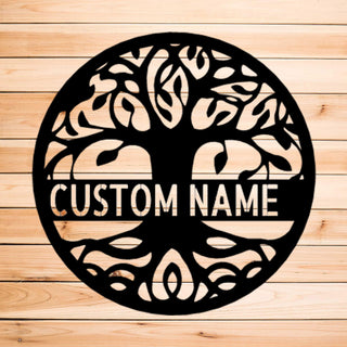 Personalized Tree Of Life Indoor Outdoor Steel Wall Sign Art Birthday Anniversary Wedding Housewarming Gift Room Home Decor Laser Cut Metal Signs Custom Gift Ideas