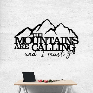 The Mountains Are Calling Metal Wall Art, Metal Wall Decor, Mountains Wall Decor, Home Decor, Mountain Home Decor, Metal Wall Art Laser Cut Metal Signs Custom Gift Ideas