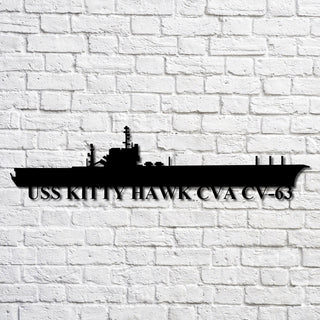 Uss Kitty Hawk Cva Cv63 Navy Ship Metal Art, Custom Us Navy Ship Cut Metal Sign, Gift For Navy Veteran, Navy Ships Silhouette Metal Art, Navy Home Decor Laser Cut Metal Signs Custom Gift Ideas