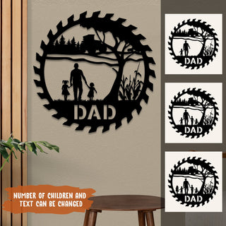 Personalized Farmers Dad And Children Metal Sign, Farm Decor, Father's Day Gift Laser Cut Metal Signs Custom Gift Ideas