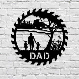 Personalized Farmers Dad And Children Metal Sign, Farm Decor, Father's Day Gift Laser Cut Metal Signs Custom Gift Ideas