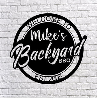 Personalized Backyard Bbq Metal Sign, Outdoor Wall Decor, Metal Wall Decor, Bbq Decor, Personalized Home Decor, Metal Wall Art, Laser Cut Metal Signs Custom Gift Ideas