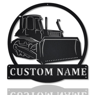 Personalized Bulldozer Truck Metal Sign Art, Custom Bulldozer Truck Metal Sign, Trucker Gift, Truck Lover Sign Decoration For Living Room Laser Cut Metal Signs Custom Gift Ideas