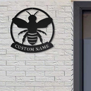 Personalized Bee Queen Monogram Metal Sign Art, Custom Bee Queen Metal Wall Art, Bee Antler Decor, Housewarming Outdoor Metal Sign Laser Cut Metal Signs Custom Gift Ideas