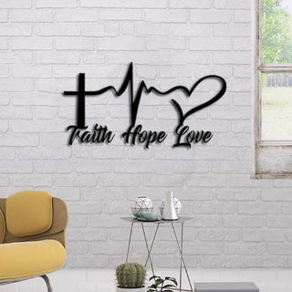 God Faith Hope Love Metal Wall Art Cut Metal Sign Laser Cut Metal Signs Custom Gift Ideas