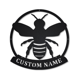 Personalized Bee Queen Monogram Metal Sign Art, Custom Bee Queen Metal Wall Art, Bee Antler Decor, Housewarming Outdoor Metal Sign Laser Cut Metal Signs Custom Gift Ideas