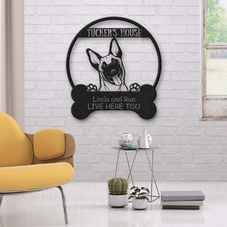 Belgian Shepherd Dog Lovers Funny Personalized Metal House Sign Laser Cut Metal Signs Custom Gift Ideas