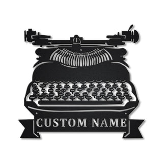 Personalized Typewriter Metal Sign Art, Custom Typewriter Monogram Metal Sign, Typewriter Gifts, Job Gift, Birthdy Gift Laser Cut Metal Signs Custom Gift Ideas