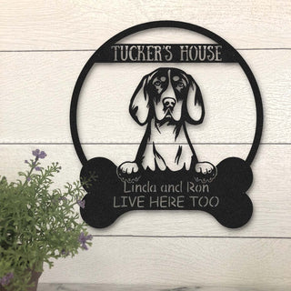 American English CoonHound Dog Lovers Funny Personalized Metal House Sign Laser Cut Metal Signs Custom Gift Ideas