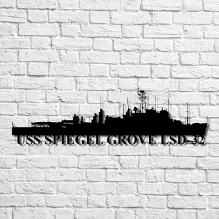 Uss Spiegel Grove Lsd32 Navy Ship Metal Art, Gift For Navy Veteran, Navy Ships Silhouette Metal Art, Navy Home Decor Laser Cut Metal Signs Custom Gift Ideas