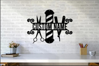 Barber Shop Sign, Personalized Barber Sign, Hairstylist Sign, Hairdresser Barber Decor, Barbershop Open Decor, Gift For Barber, Laser Cut Metal Signs Custom Gift Ideas