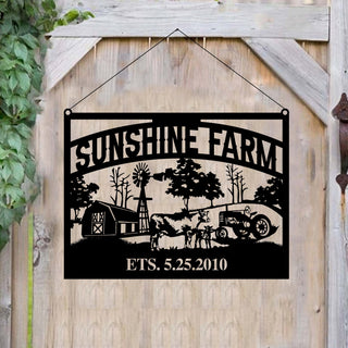 Farm Life Personalized Name Metal Sign Country Life Laser Cut Metal Signs Custom Gift Ideas