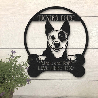 Australian Cattle Dog Lovers Funny Personalized Metal House Sign Laser Cut Metal Signs Custom Gift Ideas