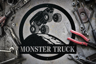 Monster Truck Sign, Metal Monster Truck Name Sign, Monster Truck Wall Art, Kids Name Sign, Custom Metal Sign, Truck Room Sign Laser Cut Metal Signs Custom Gift Ideas