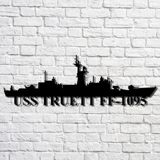 Uss Truett Ff1095 Navy Ship Metal Art, Gift For Navy Veteran, Navy Ships Silhouette Metal Art, Navy Home Decor Laser Cut Metal Signs Custom Gift Ideas