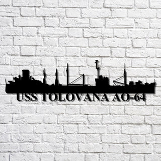 Uss Tolovana Ao64 Navy Ship Metal Art, Gift For Navy Veteran, Navy Ships Silhouette Metal Art, Navy Home Decor Laser Cut Metal Signs Custom Gift Ideas