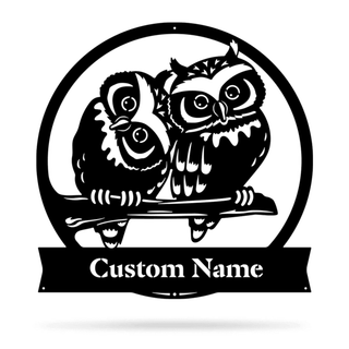 Owl Monogram, Cut Metal Sign, Metal Wall Art, Metal House Sign Laser Cut Metal Signs Custom Gift Ideas