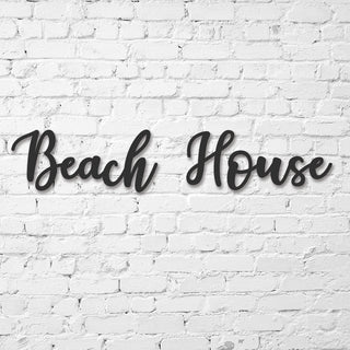 Beach House Sign, Beach House Metal Sign, Custom Beach House Decor, Personalized Beach House Wall Art, Cursive Beach House Word Art Laser Cut Metal Signs Custom Gift Ideas