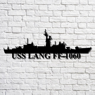 Uss Lang Ff1060 Navy Ship Metal Art, Custom Us Navy Ship Cut Metal Sign, Gift For Navy Veteran, Navy Ships Silhouette Metal Art, Navy Home Decor Laser Cut Metal Signs Custom Gift Ideas