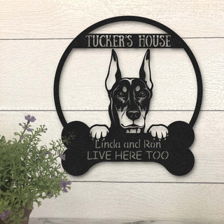 Doberman Pinscher Dog Lovers Funny Personalized Metal House Sign Laser Cut Metal Signs Custom Gift Ideas