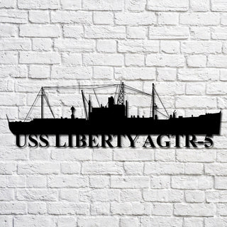 Uss Liberty Agtr5 Navy Ship Metal Art, Custom Us Navy Ship Cut Metal Sign, Gift For Navy Veteran, Navy Ships Silhouette Metal Art, Navy Home Decor Laser Cut Metal Signs Custom Gift Ideas