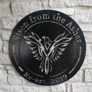 Custom Phoenix Bird Emblem, Personalized, Family Name Sign, Custom Metal Sign, Home Decor, Metal Art, Wall Decor, Entrance Sign, Gate Sign Laser Cut Metal Signs Custom Gift Ideas