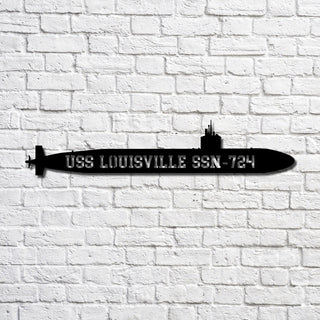 Uss Louisville Ssn724 Navy Ship Metal Art, Custom Us Navy Ship Cut Metal Sign, Gift For Navy Veteran, Navy Ships Silhouette Metal Art, Navy Home Decor Laser Cut Metal Signs Custom Gift Ideas