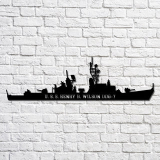 Uss Henry B. Wilson Ddg7 Navy Ship Metal Art, Custom Us Navy Ship Cut Metal Sign, Gift For Navy Veteran, Navy Ships Silhouette Metal Art, Navy Home Decor Laser Cut Metal Signs Custom Gift Ideas