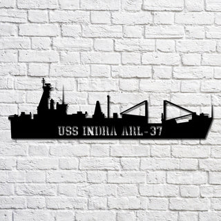 Uss Indra Arl37 Navy Ship Metal Art, Custom Us Navy Ship Cut Metal Sign, Gift For Navy Veteran, Navy Ships Silhouette Metal Art, Navy Home Decor Laser Cut Metal Signs Custom Gift Ideas