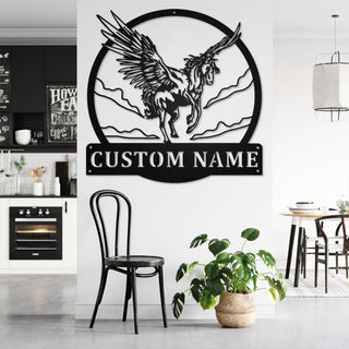 Custom Pegasus Metal Wall Art, Personalized Pegasus Name Sign Decoration For Room, Pegasus Home Decor, Custom Pegasus, Pegasus Metal Decor Laser Cut Metal Signs Custom Gift Ideas