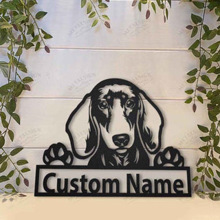 Dachshund Personalized Metal Wall Decor, Cut Metal Sign, Metal Wall Art, Metal House Sign Laser Cut Metal Signs Custom Gift Ideas