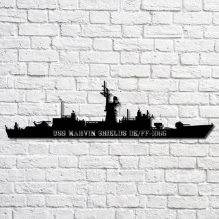 Uss Marvin Shields De_ff1066 Navy Ship Metal Art, Custom Us Navy Ship Cut Metal Sign, Gift For Navy Veteran, Navy Ships Silhouette Metal Art, Navy Home Decor Laser Cut Metal Signs Custom Gift Ideas