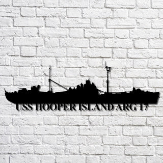 Uss Hooper Island Arg 17 Navy Ship Metal Art, Custom Us Navy Ship Cut Metal Sign, Gift For Navy Veteran, Navy Ships Silhouette Metal Art, Navy Home Decor Laser Cut Metal Signs Custom Gift Ideas