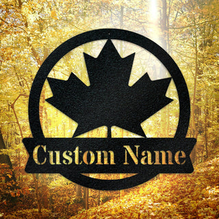 Maple Leaf Monogram Canada Metal Sign, Personalized Home Decor, Maple Leaf Monogram Sign, Family Address Sign, Family Sign, Canadian Gift Laser Cut Metal Signs Custom Gift Ideas