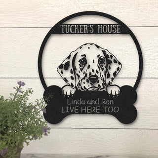 Dalmatian Dog Lovers Funny Personalized Metal House Sign Laser Cut Metal Signs Custom Gift Ideas