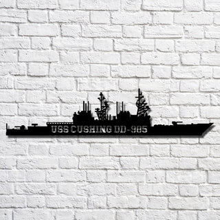 Uss Cushing Dd985 Navy Ship Metal Art, Custom Us Navy Ship Cut Metal Sign, Gift For Navy Veteran, Navy Ships Silhouette Metal Art, Navy Home Decor Laser Cut Metal Signs Custom Gift Ideas