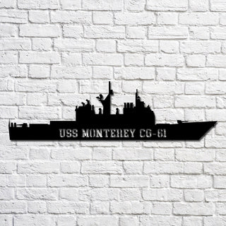 Uss Monterey Cg61 Navy Ship Metal Art, Gift For Navy Veteran, Navy Ships Silhouette Metal Art, Navy Home Decor Laser Cut Metal Signs Custom Gift Ideas