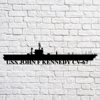 U.s.s. John F Kennedy Cv67 Navy Ship Metal Art, Custom Us Navy Ship Cut Metal Sign, Gift For Navy Veteran, Navy Ships Silhouette Metal Art, Navy Home Decor Laser Cut Metal Signs Custom Gift Ideas